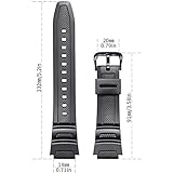resin watch band Compatible with Casio W218H AE-1200 AE1000 AE-1300 F108WH WS1600H strap waterproof sport replacement bracelet (Black Black buckle) - Image 5