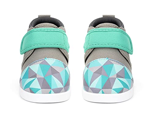 ikiki Squeakerless Shoes for Toddlers/Little Kids (Triangle Pattern, Teal/Gray, Size 6) by ikiki - Image 4