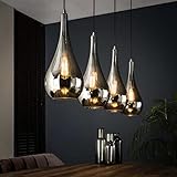 famlights Retro Pendellampe Emilio für Esstisch/Hängeleuchte rustikal/Vintage Pendelleuchte/Esszimmerlampe industrial/Dimmbar 4- flammige Hängelampe Glas/Deckenleuchte/Pendelleuchte E27