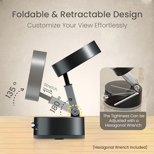 Image of Portronics Hold X Magnetic Vacuum Suction Mobile Holder, Multiple Angle Adjustment, Retractable, Strong Magnetic Attachment, Compatible with iPhone & Android Phone for Car, Desk, Mirror, Glass(Black)