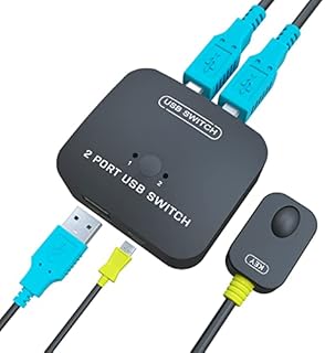 USB Switcher 2 Computers - Printer Splitter for Two Computers - USB Printer Sharing Switch,2 PCs Share 1 USB Mouse Keyboard Scanner,Flash Drive,Driver-Free,Plug&Play for All OS, 2 Cables