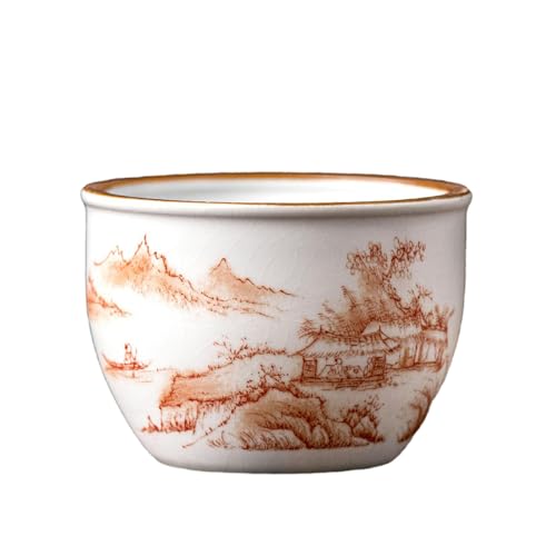 Shanshui Renjia - Taza de té creativa china retro de 120 ml, juego de té Kung Fu minimalista para el hogar