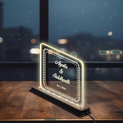 Image of Brown Cloud Personalized Acrylic LED Night Lamp Customized Gift for Men Women Husband Wife Girlfriend Boyfriend Birthday Marriage Anniversary Festivals Decoration(LED USB NL AO 001)(D6)