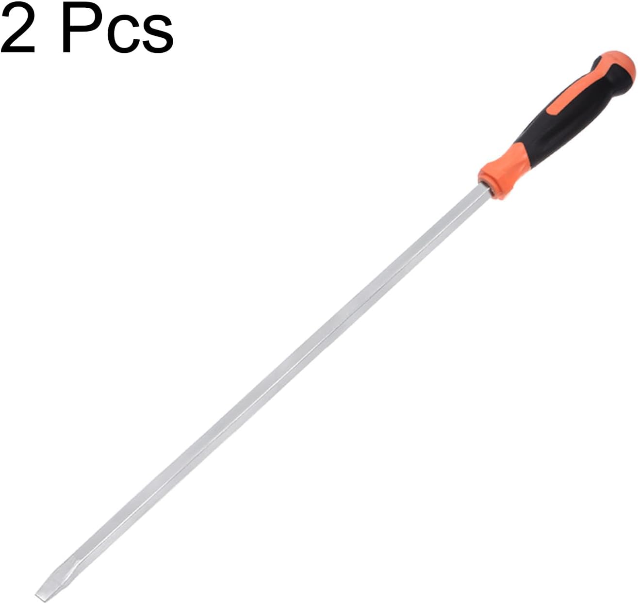HARFINGTON 2pcs Slotted Screwdriver 12mm Flat Head Impact Demolition Driver with 24" Straight Handle for Industry/Automobile Repair