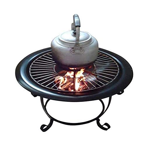 Hoguera grande para exteriores, hoguera de leña, para exteriores, parrilla sin humo con pantalla de chispas (56 cm)