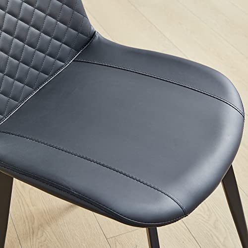 Seonyou Black Dining Chairs Set Of 4 For Kitchen Dining Room, Upholstered Leather Mid Century Modern Dining Chair, Heavy-Duty Metal Dining Chairs For Restaurant, Living Room, Waiting Room, Farmhouse #TOP5