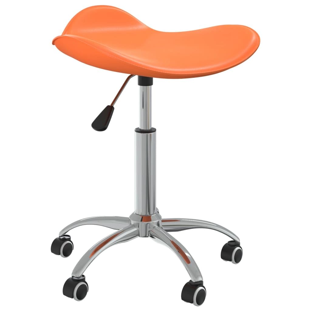 Friseur Rollhocker Kunstleder Orange, höhenverstellbar, drehbar, mit 5 Rollen, 44x44x46-57 cm, ergonomisch für Salon, Frisierstuhl, Kosmetik, Barber, Arbeitsstuhl