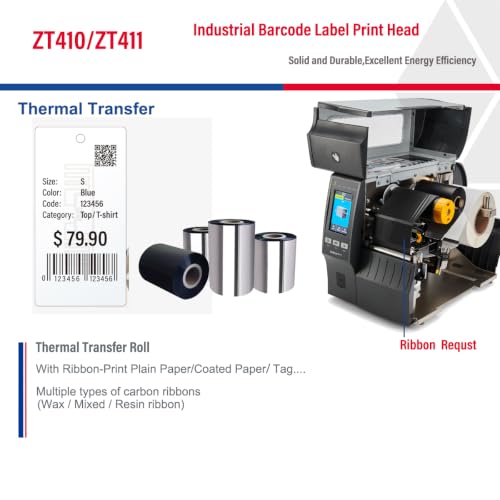 Image of New Thermal Print Head for Zebra ZT410 ZT411 Label Printer P1058930-009 203DPI Barcode Printhead