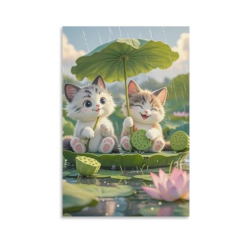 Decoration murale lotus vintage peinture abstraite 40x60cm pour couloir