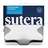 Sutera Dream Deep Memory Foam Pillow for Sleeping, Cervical Pillow for Neck Pain Orthopedic Contour Pillow with Washable Cover (White)