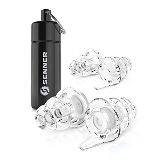 Senner ® MusicPro | Gehoorbescherming oordopjes voor concert, festival, muziek en disco, met aluminium houder (hoge zwarte doos transparant filter)