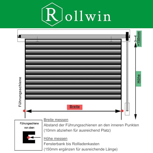 Foto von Rollwin ROLLADEN ALU nach Maß Rolladenpanzer Aluminium Rollladenpanzer Lamelle mit Rollladendämmung Rollladenfenster Rollladentür Rollladen DEUTSCHE Produktion zum Einbauen Hier Konfigurieren »»
