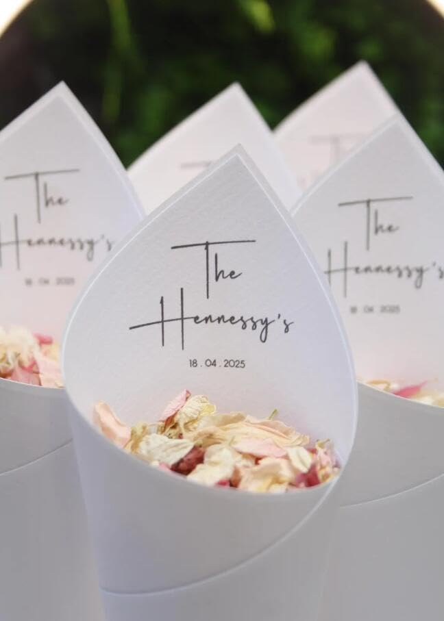 25pcs Personalized Wedding Confetti Cones...