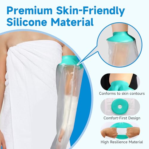 Cast Covers for Shower Arm, Professional Waterproof Cast Cover Arm Adult, Upgraded Cast Protector for Shower, Reusable Elastic Cast Bag for Bandage, Hands, Wrists, Elbow, Finger to Keep Wounds Dry, Wound Care Supplies, After Surgery Gifts