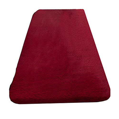 Shaggy Rugs Alfombras Suaves Lisas Gruesas De 5 Cm De Pelo Trenzado Anitskid Small Mediam Alfombras De área Grande,Red-50 * 160cm-1.2kg