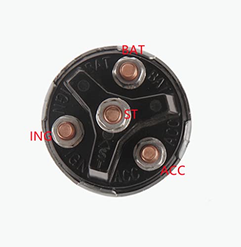 Heavy Duty Ignition Start Switch with 4 Position 4 Terminal Replacement for Massey Ferguson Ford Jubilee Pollak Vermeer Tractor Trailer Caterpillar