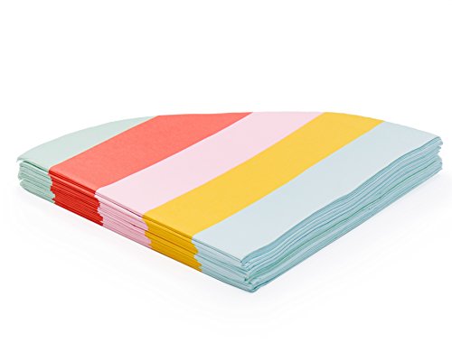 Sugar & Cloth Round Paper Napkins, Rainbow Stripe, 32 Count #TOP2
