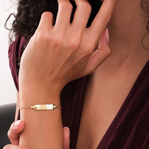 14K Solid Gold or Gold Plated Medical ID Bracelet for Women and Men, Custom Engraved Alert Bracelet, ''Type 2 Diabetes'' Medical Jewelry3