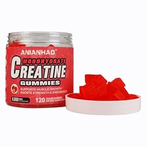 Creatine Monohydrate Gummies 6000mg – Strawberry Flavour Chewables – Muscle Growth, Energy, Brain Function & Recovery – Pre & Post Workout Supplement – Creatine Monohydrate Strawberry Gummies