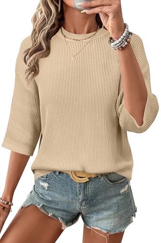 Arach&Cloz Women’s 100% Cotton Fall Casual Relaxed Fit Crochet Tops 2025