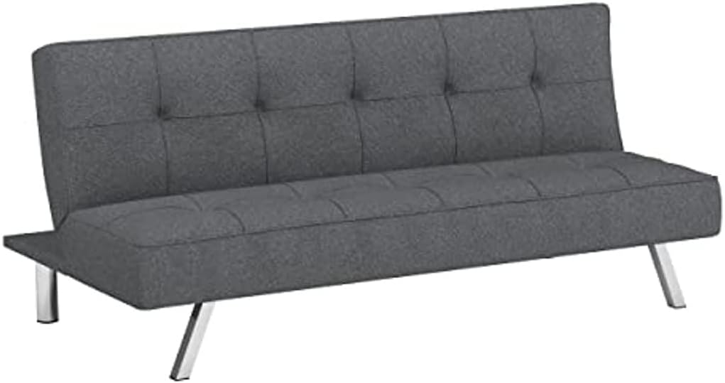 Convertible Sofa Bed, 66.1" W X 33. D 29.5" H, Charcoal
