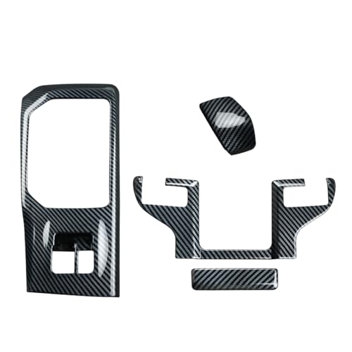 INTGET Center Console Interior Trim Cover for 2026 Toyota Grand Highlander Accessories 2024 2025 ABS Carbon Fiber Gear Shift Panel Cover with Knob Cover Armrest Box Switch Protective Stickers (4PCS)