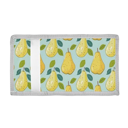 ALAZA Kids Wallets for Boys Girls Toddler Trifold Wallet Children Small Pear Hand Drawn with Zipper Coin Pocket2