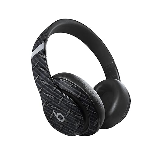 Image of MightySkins Carbon Fiber Skin Compatible with Beats Studio Pro - Black Diamond Plate | Protective, Durable Textured Carbon Fiber Finish | Easy to Apply
