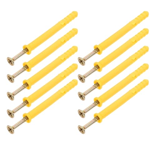 Uonlytech Kit de 20 Tornillos Expansibles y Anclajes de Nylon M6x60 para Paneles de Yeso, Tacos de Plástico Pernos de Acero Inoxidable, Juego Multifuncional para Fijación Segura en Paredes