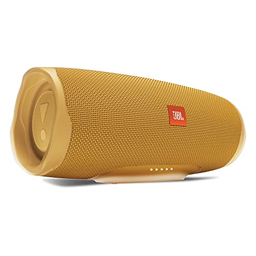 Image of JBL Charge 4, Wireless Portable Bluetooth Speaker, Signature Sound with Powerful Bass Radiator, 7500mAh Built-in Powerbank, Connect+, IPX7 Waterproof, AUX & Type C (Without Mic, Yellow)