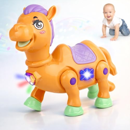 Image of Zest 4 Toyz Musical Toy for Kids | Musical Camel Toy for Kids | Flashing Lights & Sound Toys | Interactive Baby Crawling Toy | Battery Operated Toys | Birthday Gift for Boys and Girls - Orange