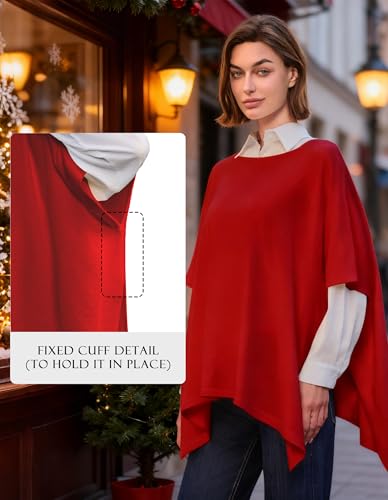 Image of PULI Women's Pullover Poncho Sweater Oversized Knit Layering Top Travel | Sleeveless and Layers Over Any Shirt At Home or Work