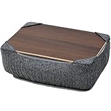 山善(YAMAZEN) ビーズクッション (膝上) 天板取り外し可能 カバー洗える ビーズ補充可 専用ケース付クッション PCテーブル ダークグレー AHT-3526M(DGY)