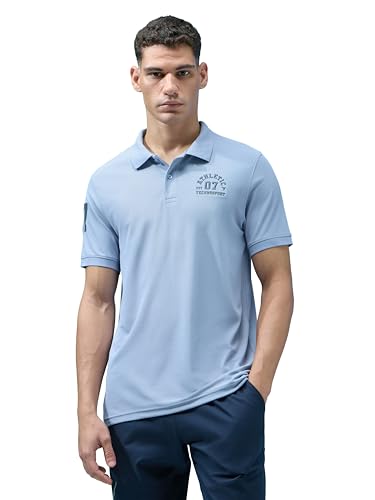 Image of TECHNOSPORT Men's Slim Fit Solid Half Sleeve Polo T-Shirt for Gym, Sports & Running