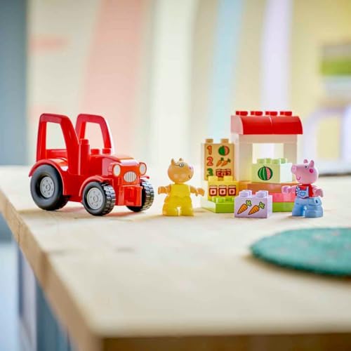 Image of LEGO DUPLO Peppa Pig Tractor and Market Building Toy with a Drivable Farm Tractor - 10468