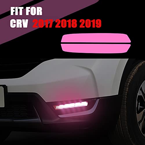 TOMALL Vinly Smoke Tint Fog Light Films Compatible with Honda CRV 2017-2019 Fog Lamp Light Transmission Stickers Auto Modified Self Adhesive Exterior Decorations for Car Light (Pink)