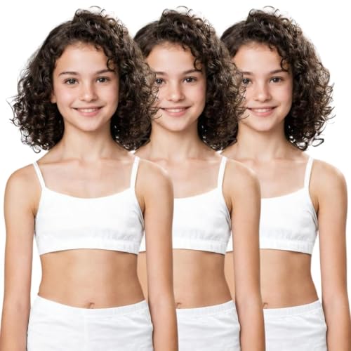 Image of ADIRA | Beginners Bra for Girls 13-14 Years | Flat Padding for Nipple Coverage | Comfortable Strecthy Cotton | Comfy-Breathable Beginners Bra & Super Soft Material | Pack of 3