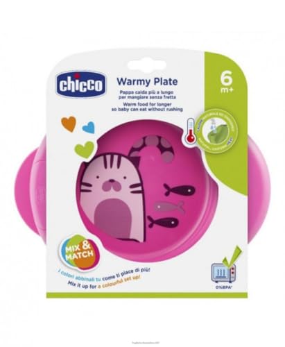 Chicco Assiette Maintien au Chaud 2 en 1 pour Bébés et Jeunes Enfants, avec Réservoir d'Eau Chaude, Base Antidérapante et Design Ergonomique, dès 6 Mois,...