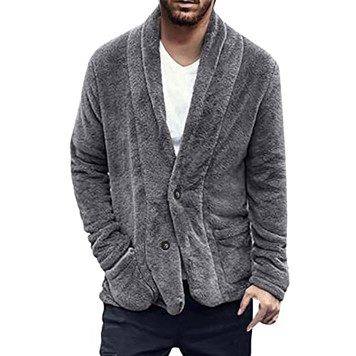 Cardigan d'hiver double face homme boutons élégants et poches fonctionnelles