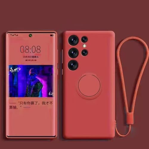 Eviter les chutes du Samsung Note 20 Ultra coque silicone rouge anneau