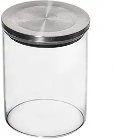LYOR - Porta Mantimento Hermético de Vidro Borossilicato com Tampa em Metal 350ml - Organização de Alimentos