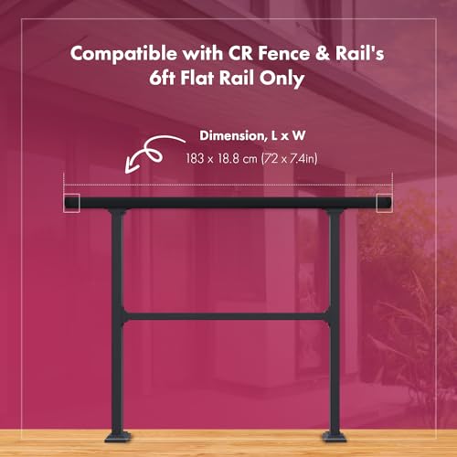 CHR Fence & Rail 6ft Flat Rail Sleeve, Top Hand Rails for Outdoor Steps Cover, Heat Protection Cover for Outdoor Metal Deck & Porch Railing