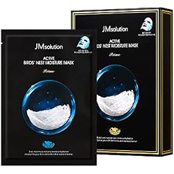 JMsolution Active Bird's Nest Moisture Mask Prime (10 Sheets) | [3.5 Billion Sold] K-Beauty Face Mask with Swiftlet Nest Extract for Deep Hydration & Radiance | Revitalizing Facial Sheet Mask