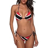 Trinidad and Tobago Flag Bikini Women Two Piece Swimsuit Sexy Swimwear Halter String Triangle Bikini Sets