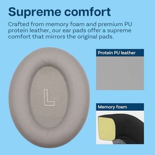 Zapasowe Nausznik do Bose QuietComfort Ultra Wireless Noise Cancelling Słuchawek od MMOBIEL - Memory Foam i Protein PU Wymienna Poduszka Uszu - Noise Isolation Pady Nauszne – Piaskowy