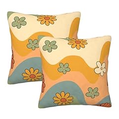 Retro 70s Groovy Waves Daisy Floral
