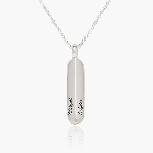 Miniatura 6 de Oak & Luna - Collar de diseño de barra de bloque personalizado en plata de ley 0.925, chapado en oro rosa y vermeil de oro de 18 quilates. Joyería