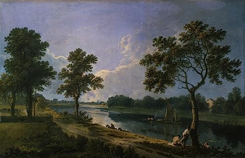 Cuadro del río Támesis en Twickenham para decorar un dormitorio elegante con pintura de lienzo 1