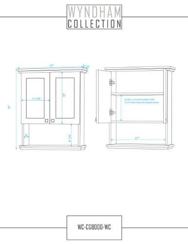 Wyndham Collection Acclaim Solid Oak Bathroom Wall-Mounted Storage Cabinet In White #TOP4