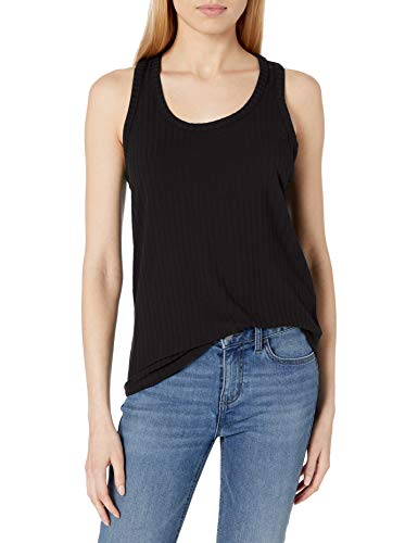 Amazon Brand - Daily Ritual Women's Relaxed Fit Rayon Spandex Wide Rib Tank Top, Black, X-Large